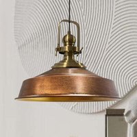 Kupferfarben Industrielle Pendelleuchte aus handbemaltem Metall – Vintage-Kronleuchter E27 Ø41 cm für Wohnzimmer, Schlafzimmer oder Esszimmer von BAMYUM