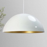 Linate Industrielle Pendelleuchte aus Handbemaltem Weiß Metall – Vintage-Kronleuchter E27 Ø40 cm für Wohnzimmer, Schlafzimmer oder Esszimmer von BAMYUM