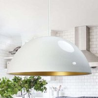 Lipeo Industrielle Pendelleuchte aus Handbemaltem Weiß Metall – Vintage-Kronleuchter E27 Ø50 cm für Wohnzimmer, Schlafzimmer oder Esszimmer von BAMYUM