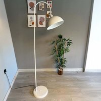 Moderne Stehlampe aus Weiß Metall mit Beweglichem Kopfteil, E27-Sockel, Moderne Stehlampe für Wohnzimmer oder Schlafzimmer Moderne Stehlampe aus Weiß Metall mit Beweglichem Kopfteil, E27-Sockel, Moderne Stehlampe für Wohnzimmer oder Schlafzimmer von BAMYUM