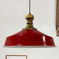 Rot Industrielle Pendelleuchte aus handbemaltem Metall – Vintage-Kronleuchter E27 Ø41 cm für Wohnzimmer, Schlafzimmer oder Esszimmer Rot Industrielle Pendelleuchte aus handbemaltem Metall – Vintage-Kronleuchter E27 Ø41 cm für Wohnzimmer, Schlafzimmer oder Esszimmer von BAMYUM