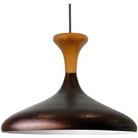 Schlichte Pendelleuchte mit Teuton Holzkopfteil - Vintage-Kronleuchter E27 Ø35 cm für Wohnzimmer, Schlafzimmer oder Esszimmer von BAMYUM