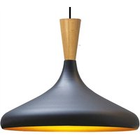Schlichte Schwarze Pendelleuchte – Vintage Kronleuchter E27 Ø35 cm für Wohnzimmer, Schlafzimmer oder Esszimmer von BAMYUM