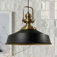 Schwarz Industrielle Pendelleuchte aus handbemaltem Metall – Vintage-Kronleuchter E27 Ø41 cm für Wohnzimmer, Schlafzimmer oder Esszimmer von BAMYUM