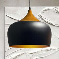 Schwarze Pendelleuchte aus Eisen mit Kabel für Café, Büro, Geschäft, Laden Schwarze Pendelleuchte aus Eisen mit Kabel für Café, Büro, Geschäft, Laden von BAMYUM