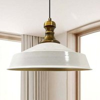 Weiß Industrielle Pendelleuchte aus handbemaltem Metall – Vintage-Kronleuchter E27 Ø41 cm für Wohnzimmer, Schlafzimmer oder Esszimmer von BAMYUM