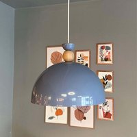 Yimpi Industrielle Pendelleuchte aus Handbemaltem Babyblau Metall – Vintage-Kronleuchter E27 Ø30 cm für Wohnzimmer, Schlafzimmer oder Esszimmer Yimpi Industrielle Pendelleuchte aus Handbemaltem Babyblau Metall – Vintage-Kronleuchter E27 Ø30 cm für Wohnzimmer, Schlafzimmer oder Esszimmer von BAMYUM