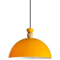Yimpi Industrielle Pendelleuchte aus Handbemaltem Gelb Metall – Vintage-Kronleuchter E27 Ø30 cm für Wohnzimmer, Schlafzimmer oder Esszimmer von BAMYUM