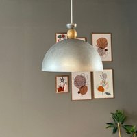Yimpi Industrielle Pendelleuchte aus Handbemaltem Silberne Farbe Metall – Vintage-Kronleuchter E27 Ø30 cm für Wohnzimmer, Schlafzimmer oder Esszimmer von BAMYUM