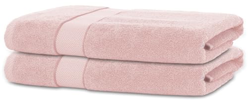 BANANALU 2 Handtücher Set 50x100cm 100% Baumwolle Gästehandtücher Handtuch Rosa von BANANALU
