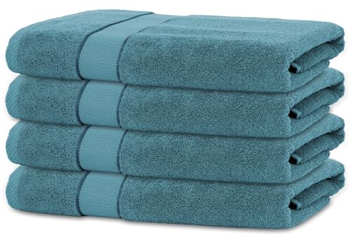BANANALU 4 Handtücher Set 50x100cm 100% Baumwolle Gästehandtücher Handtuch Saxony Blue von BANANALU