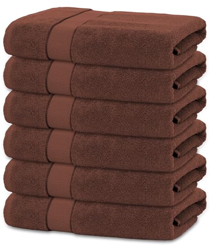 BANANALU 6 Badetücher 70x140 cm 100% Baumwolle Badetuch Duschtuch Schokoladenbraun von BANANALU