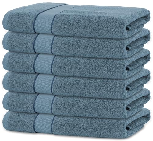 BANANALU 6 Handtücher Set 50x100cm 100% Baumwolle Gästehandtücher Handtuch Copen Blue von BANANALU