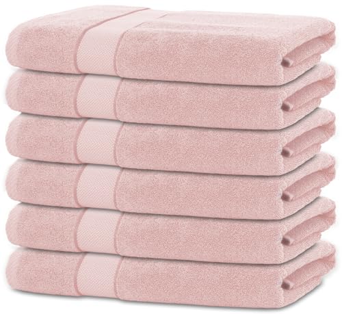 BANANALU 6 Handtücher Set 50x100cm 100% Baumwolle Gästehandtücher Handtuch Rosa von BANANALU