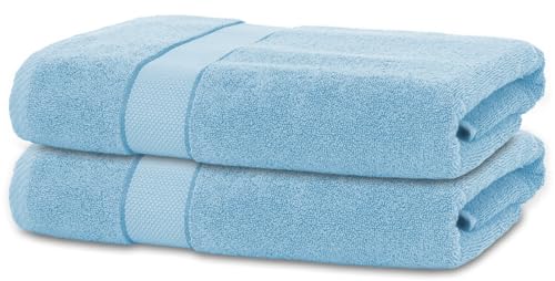 BANANALU 2 Badetücher 70x140 cm 100% Baumwolle Badetuch Duschtuch Placid Blue von BANANALU
