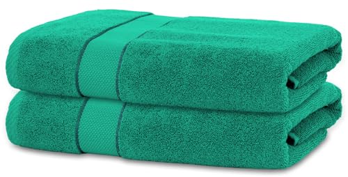 BANANALU 2 Badetücher 70x140 cm 100% Baumwolle Badetuch Duschtuch Smaragd von BANANALU