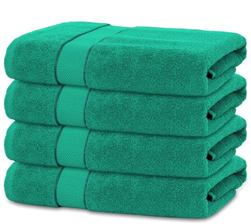 BANANALU 4 Badetücher 70x140 cm 100% Baumwolle Badetuch Duschtuch Smaragd von BANANALU