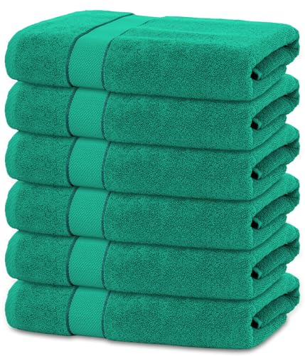 BANANALU 6 Badetücher 70x140 cm 100% Baumwolle Badetuch Duschtuch Smaragd von BANANALU
