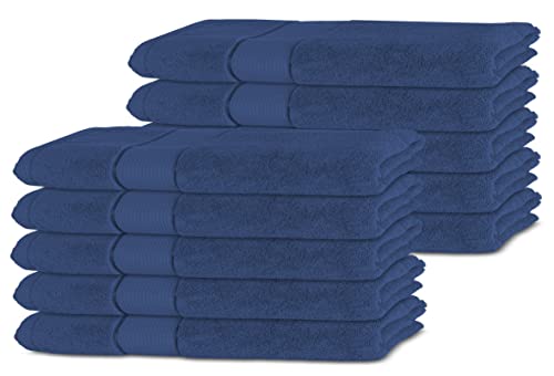 BANANALU 10er Set Gästetuch Qualität 450g/m2 100% Baumwolle 30x50cm Frottiertuch Gast Towel Dunkel Blau Twilight Blue 19-3938 von BANANALU