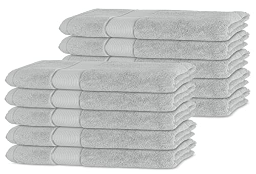 BANANALU 10er Set Gästetuch Qualität 450g/m2 100% Baumwolle 30x50cm Frottiertuch Gast Towel Hell Grau Dawn Blue 13-4303 von BANANALU