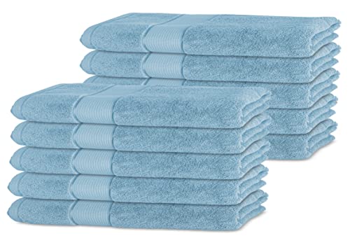 BANANALU 10er Set Gästetuch Qualität 450g/m2 100% Baumwolle 30x50cm Frottiertuch Gast Towel Hellblau Placid Blue 15-3920 von BANANALU