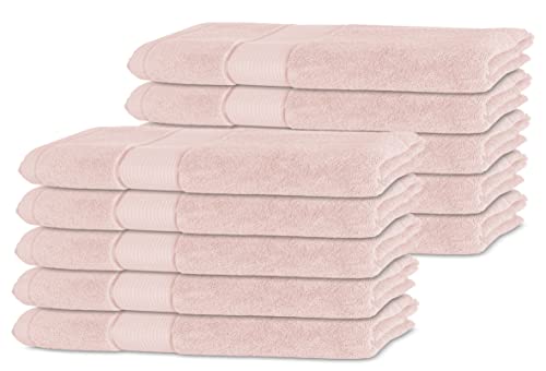 Bananalu 10er Set Gästetuch Qualität 450g/m2 100% Baumwolle 30x50cm Frottiertuch Gast Towel Rose Primrose Pink 12-2904 von BANANALU