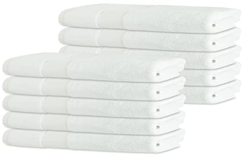 BANANALU 10er Set Gästetuch Qualität 450g/m2 100% Baumwolle 30x50cm Frottiertuch Gast Towel Weiss White von BANANALU