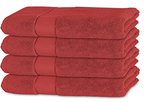 Bananalu 4er Set Handtücher 100% Baumwolle 50x100 Qualität 450g/m2, Bordeauxrot, Bossa Nova 18-1547 von BANANALU