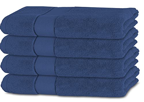 Bananalu 4er Set Handtücher 100% Baumwolle 50x100 Qualität 450g/m2, Dunkel Blau, Twilight Blue 19-3938 von BANANALU