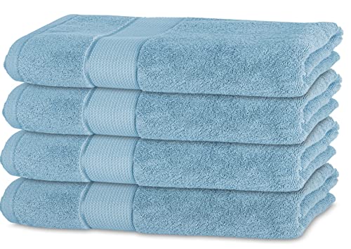 Bananalu 4er Set Handtücher 100% Baumwolle 50x100 Qualität 450g/m2, Hellblau, Placid Blue 15-3920 von BANANALU