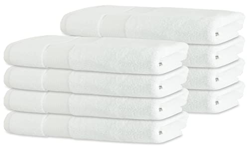 BANANALU 8er Set Handtücher 100% Baumwolle 50x100 Qualität 450g/m2, Weiss, White von BANANALU