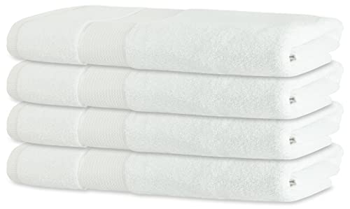 Bananalu 4er Set Handtücher 100% Baumwolle 50x100 Qualität 450g/m2, Weiss, White von BANANALU