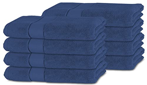 BANANALU 8er Set Handtücher 100% Baumwolle 50x100 Qualität 450g/m2, Dunkel Blau, Twilight Blue 19-3938 von BANANALU