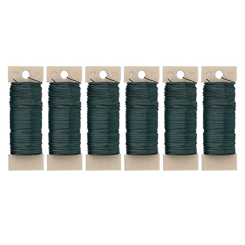 BANGHA Blumendraht,Basteldraht 6 Pack 22 Gauge grüne Blumendraht Flexible Florist Draht Rolle Floral von BANGHA