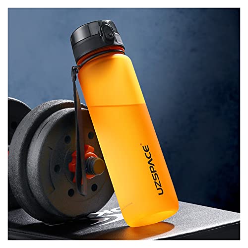 BANGHA Sport Trinkflasche 1000ml Sportwasserflasche Tragbare Leck-Proof-Shaker-Flasche Kunststoff-Drink-Outdoor-Turnhalle Sportflasche (Capacity : 0.5L, Color : Dynamic Orange) von BANGHA