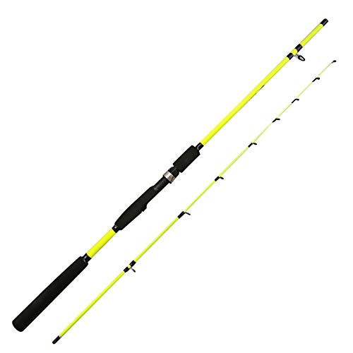 BANGHA Teleskoprute,Angelrute 1.6M 1.8M 2.1M Gelb Rotating-Rod-Angelrute Karpfenfutter Köder Angelrute(1.8 m) von BANGHA