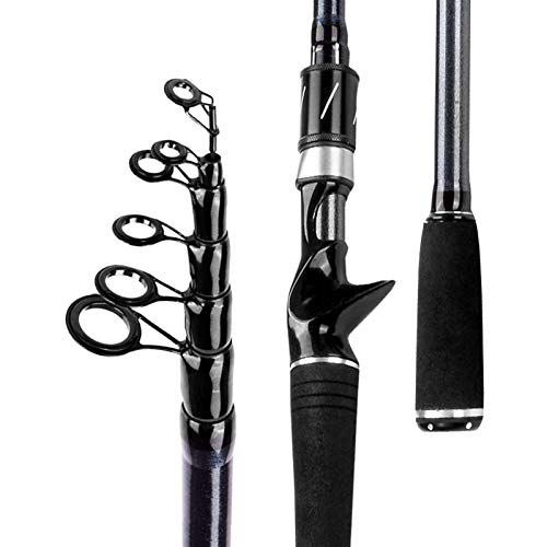 BANGHA Teleskoprute,Angelrute Casting Carbon Faser Spinding Teleskop Angelrute Tiefsee Reisen Mini 1,8m 2.1m 2,4 m 2.7m 3.0m(Casting Rod,2.7M) von BANGHA