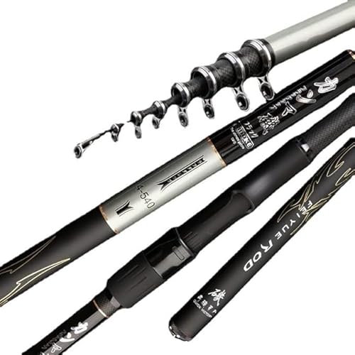 BANGHA Teleskoprute,Angelrute Power Teleskop Rock-Angelrute Qualitäts 2.7m-6.3.0M Carbon Fiber for Angelruten Karpfen Feederrute Reise Boote Sea(3.6M) von BANGHA