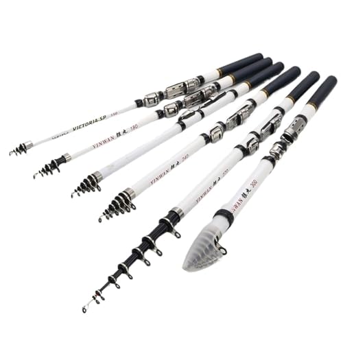 BANGHA Teleskoprute,Angelrute Telescopic Rock Fishing Rod for Fly Feeder Carbon 2.7M 2.4M 2.1M 1.8M 1.5M Mini Travel Rod Reel Seat(1.8M White) von BANGHA