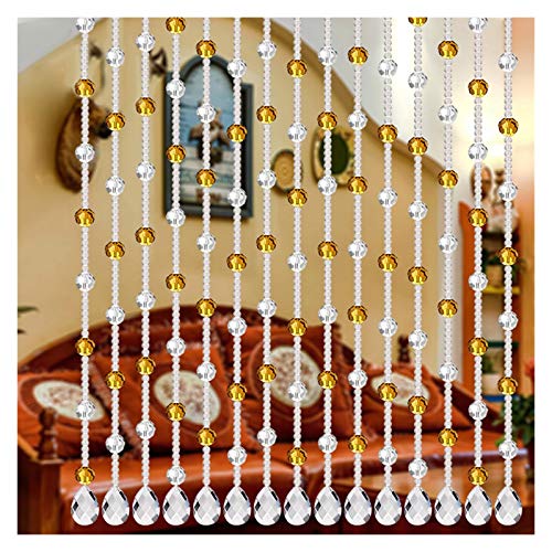 BANGHA TüRvorhang 2 stücke Luxus kristallvorhang Glas perlen Flash Linie glänzend quaste String türvorhang Fenster Wohnzimmer teiler Hause Dekorationen Perlenvorhang (Color : A, Size : As Shown) von BANGHA