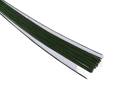 Blumendraht,Basteldraht DIY. Papier Blume Material Florist Draht 24gauge Braune Kranzdraht 50pieces(Green) von BANGHA