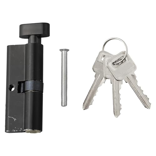 Cylinder Lock,Door Barrel 1set Lock Zylinder for Türen Haushalt Legierung Teile Sicherheit Indoor Türschloss Core(Black) von BANGHA