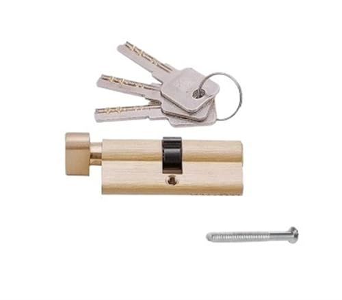 Cylinder Lock,Door Barrel Diebstahl-Türschloss, Zylinderschloss, Kupfer, einzelner offener Zylinder mit Schlüsseln, starke Korrosionsbeständigkeit und rostfrei(75x32cm copper) von BANGHA