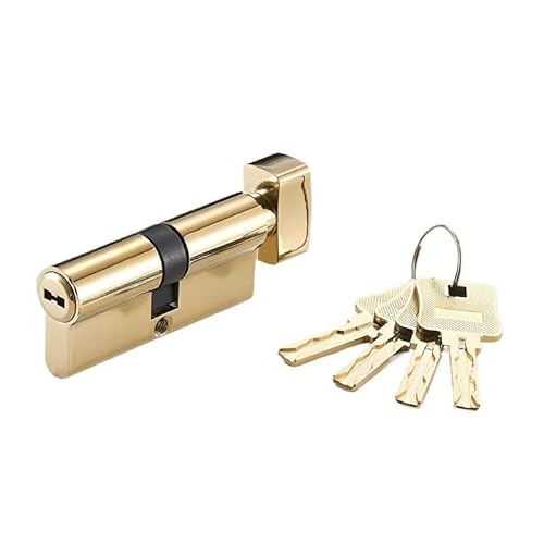 Cylinder Lock,Door Barrel Türschlosszylinder, Drehknopfzylinder, Messing(Gold-KEY) von BANGHA