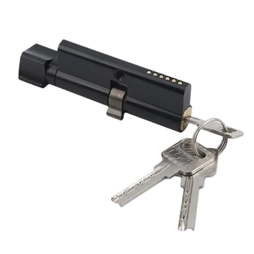Cylinder Lock,Door Barrel Türzylinder, vorgespanntes Schloss, AB-Schlüssel, Diebstahlschutz, Messing-Türschloss, verlängerter Kern(Black) von BANGHA