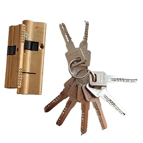 Cylinder Lock,Door Barrel Türzylinder vorgespannter Schließzylinder Messingtürschloss verlängerte Kernschlüssel(90(32.5-57.5)) von BANGHA