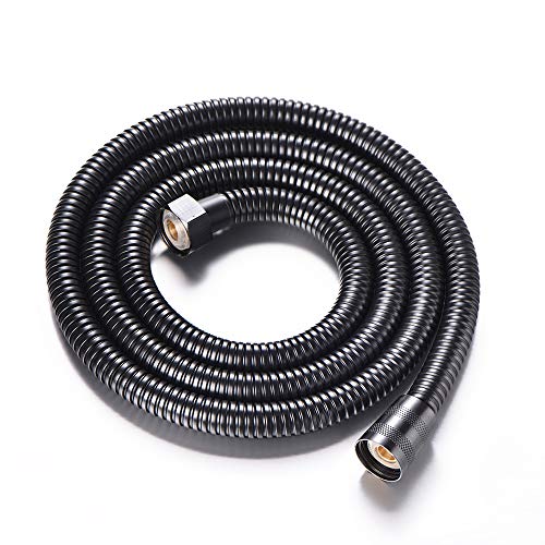 Duschschlauch,Brauseschlauch 1,2 M,5 Schwarz Edelstahl Dusche Schlauch Handheld Kopf Armaturen Rohre Badezimmer Zubehör Flexibles Sanitärrohr(Black 1.5m) von BANGHA