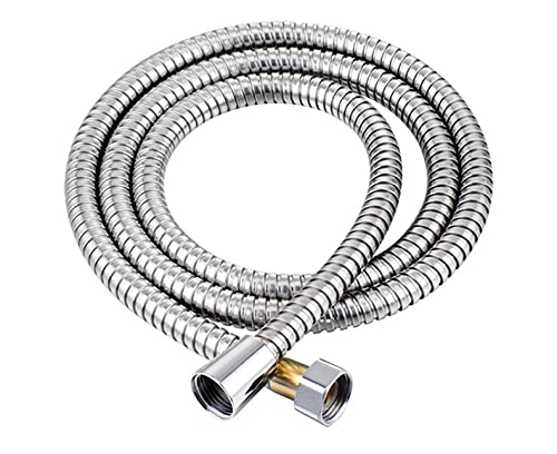 Duschschlauch,Brauseschlauch 1M 1,5 M 2M Extra Lange Dusche Schlauch For Handheld Kopf Edelstahl Rohr Messing Mutter Verdickung(Chrome,1.5M) von BANGHA
