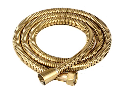 Duschschlauch,Brauseschlauch 1M 1,5 M 2M Extra Lange Dusche Schlauch For Handheld Kopf Edelstahl Rohr Messing Mutter Verdickung(Gold,2M) von BANGHA