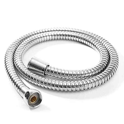 Duschschlauch,Brauseschlauch 1m/1.5m/2m Flexibler Duschschlauch Edelstahl Chrom Badezimmer Wasserkopf Duschkopf Rohrwerkzeug(1m) von BANGHA
